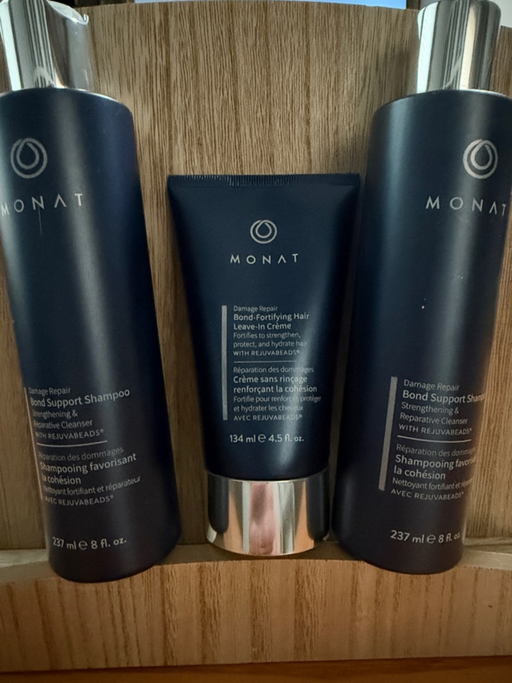 MONAT Damage Repair Bond Support Shampoo & Leave-In Cream Set - Navy